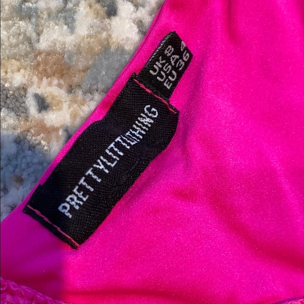 Hot Pink Triangle String Bikini - Picture 11 of 12